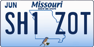 MO license plate SH1Z0T