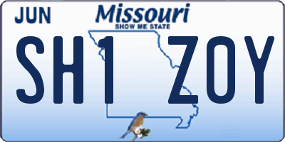 MO license plate SH1Z0Y