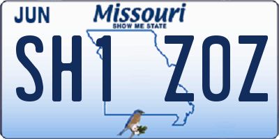 MO license plate SH1Z0Z