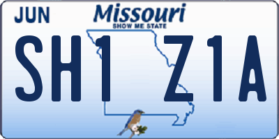 MO license plate SH1Z1A