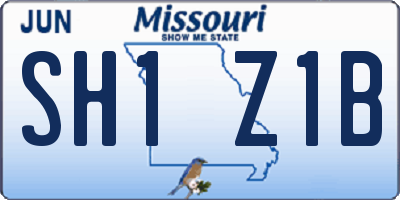 MO license plate SH1Z1B