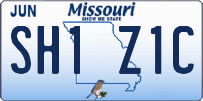 MO license plate SH1Z1C