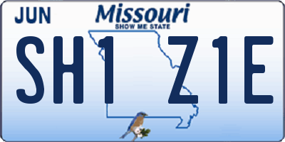 MO license plate SH1Z1E