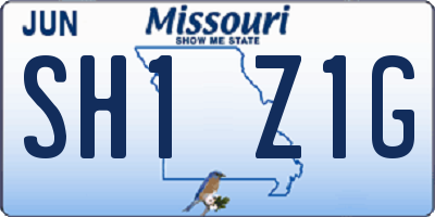 MO license plate SH1Z1G