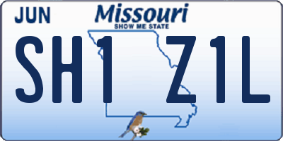 MO license plate SH1Z1L
