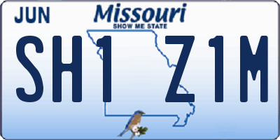 MO license plate SH1Z1M