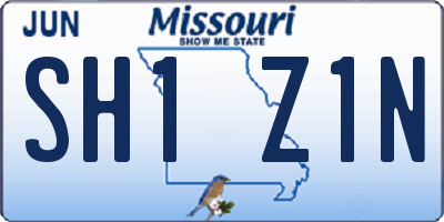 MO license plate SH1Z1N