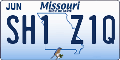 MO license plate SH1Z1Q