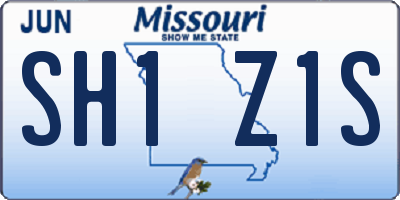 MO license plate SH1Z1S