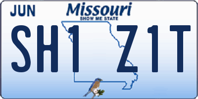 MO license plate SH1Z1T