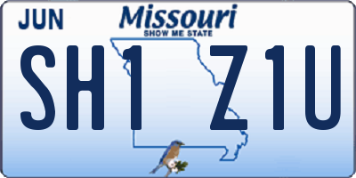MO license plate SH1Z1U