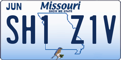 MO license plate SH1Z1V