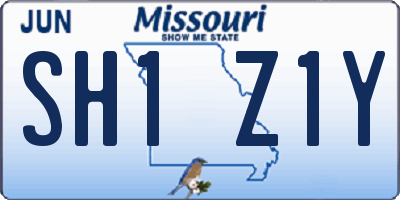 MO license plate SH1Z1Y