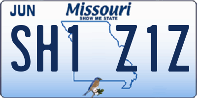 MO license plate SH1Z1Z