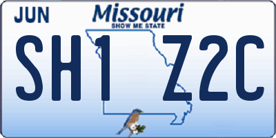 MO license plate SH1Z2C
