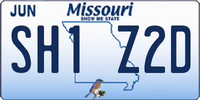 MO license plate SH1Z2D