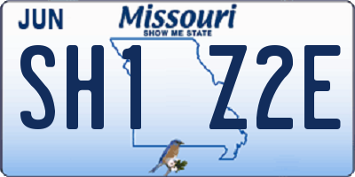 MO license plate SH1Z2E