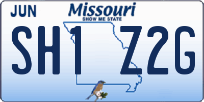 MO license plate SH1Z2G