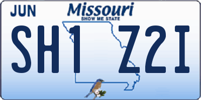 MO license plate SH1Z2I