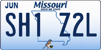 MO license plate SH1Z2L