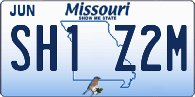MO license plate SH1Z2M