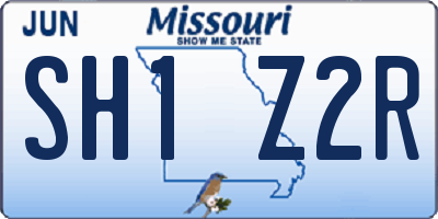 MO license plate SH1Z2R