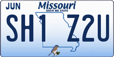 MO license plate SH1Z2U