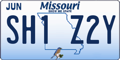 MO license plate SH1Z2Y