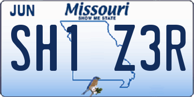 MO license plate SH1Z3R