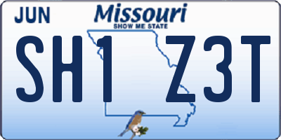 MO license plate SH1Z3T