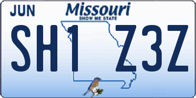 MO license plate SH1Z3Z