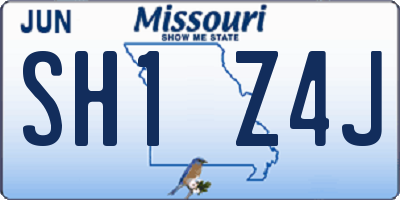 MO license plate SH1Z4J