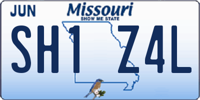 MO license plate SH1Z4L