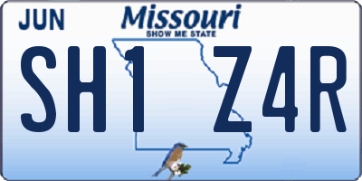 MO license plate SH1Z4R