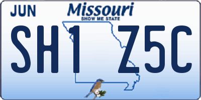MO license plate SH1Z5C