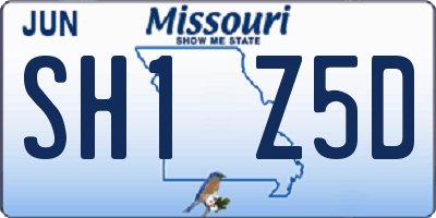 MO license plate SH1Z5D