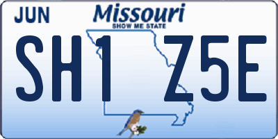 MO license plate SH1Z5E