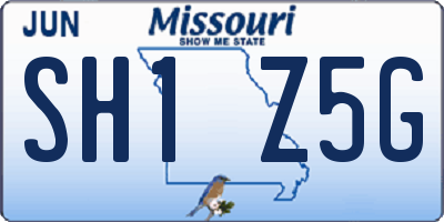 MO license plate SH1Z5G