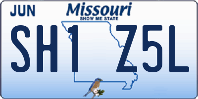 MO license plate SH1Z5L