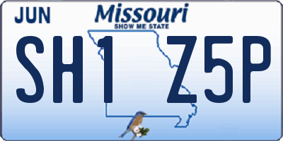 MO license plate SH1Z5P