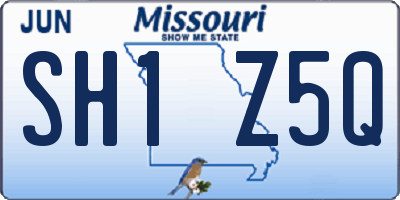 MO license plate SH1Z5Q