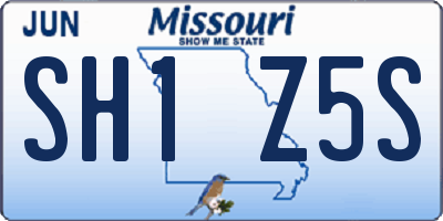 MO license plate SH1Z5S