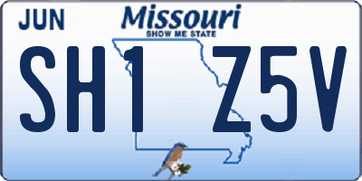 MO license plate SH1Z5V