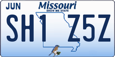 MO license plate SH1Z5Z