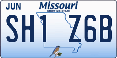 MO license plate SH1Z6B