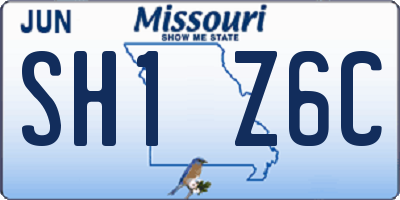 MO license plate SH1Z6C