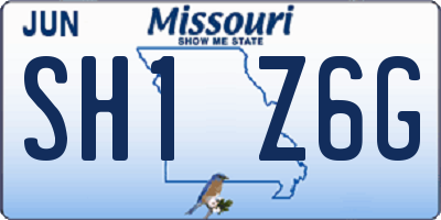 MO license plate SH1Z6G