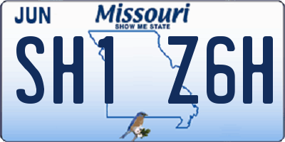 MO license plate SH1Z6H