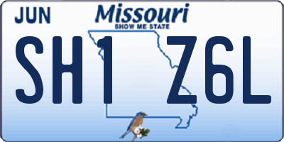 MO license plate SH1Z6L