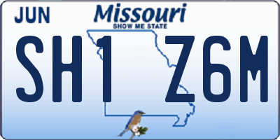 MO license plate SH1Z6M